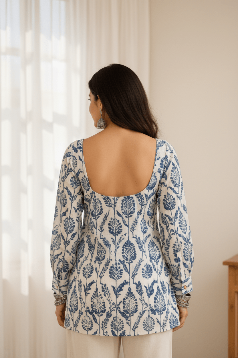 Ivory Grace Full Sleeve Kurti - Trendique